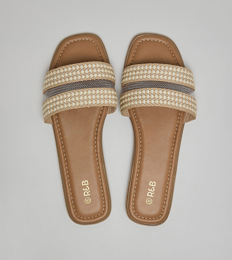 Embroidered Flat Sandals