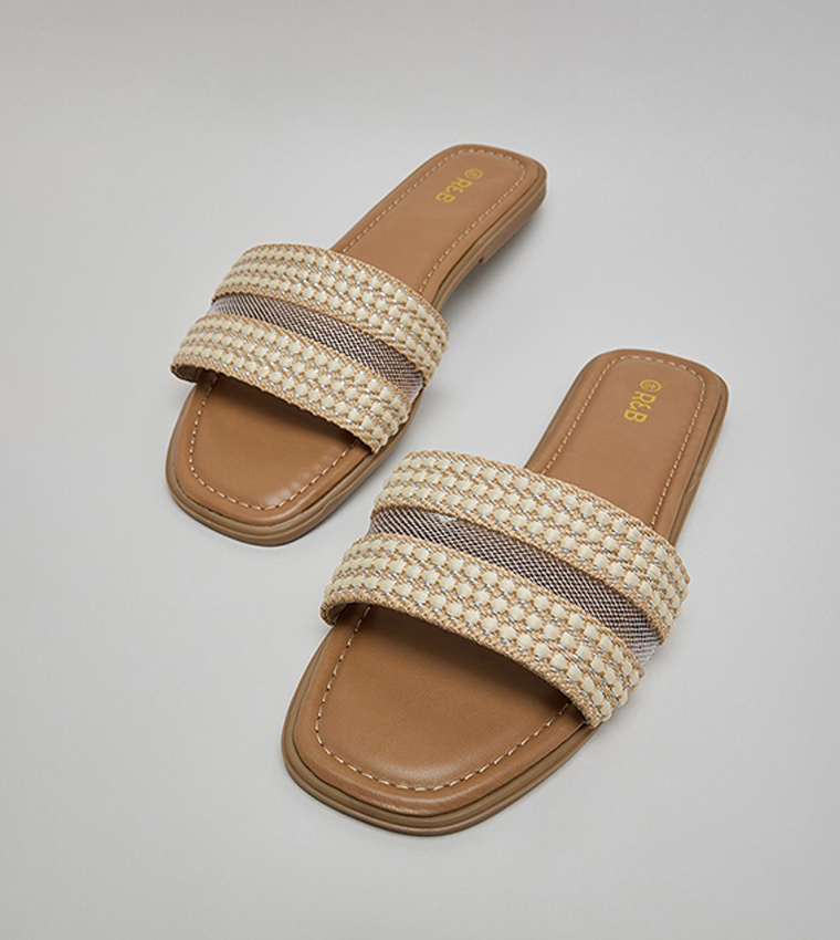 Embroidered Flat Sandals