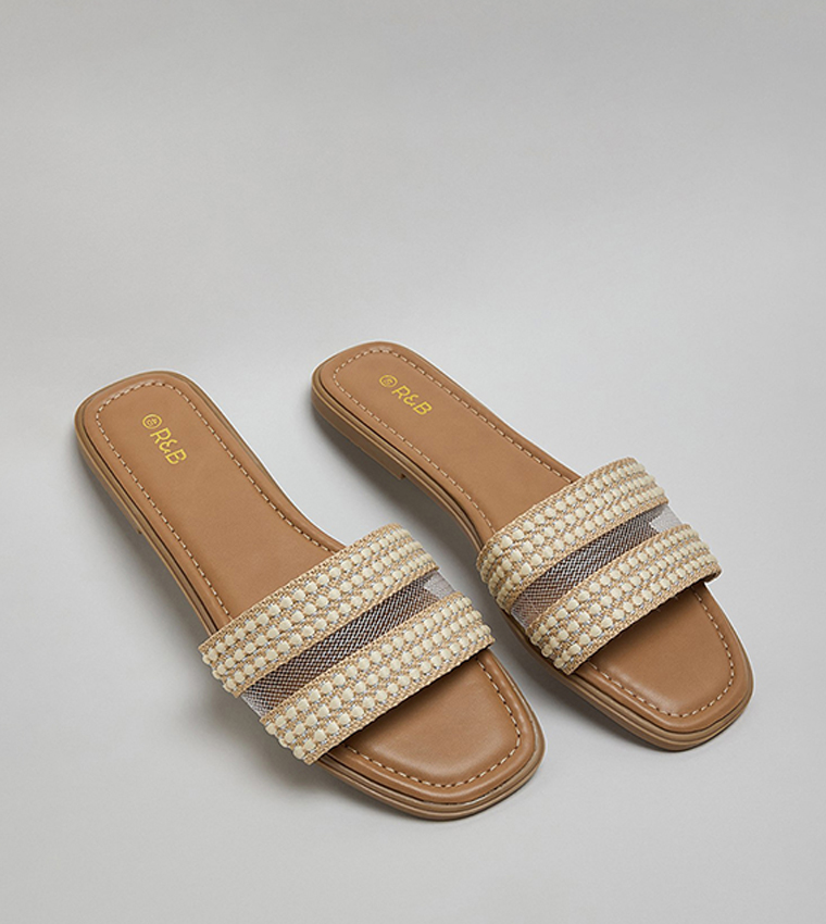 Embroidered Flat Sandals
