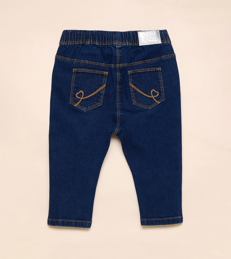 بنطلون جيغينغ سادة بخصر مرن