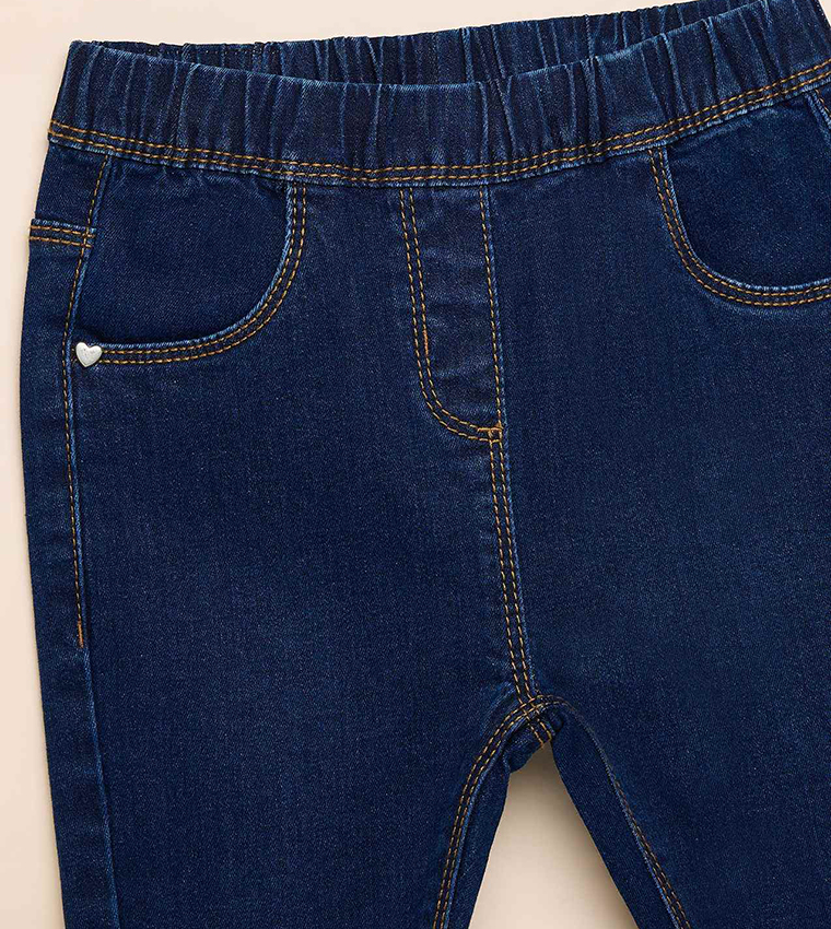 بنطلون جيغينغ سادة بخصر مرن