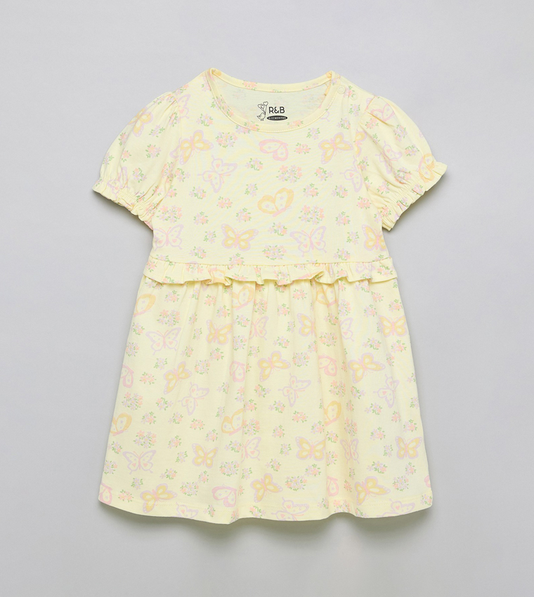 فستان كم باف بقصة A بقبة مستديرة 