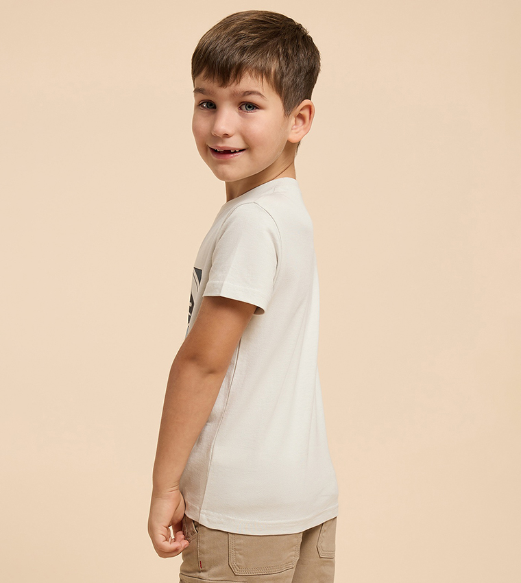 Printed T-Shirt with Crew Neck and Short Sleeves