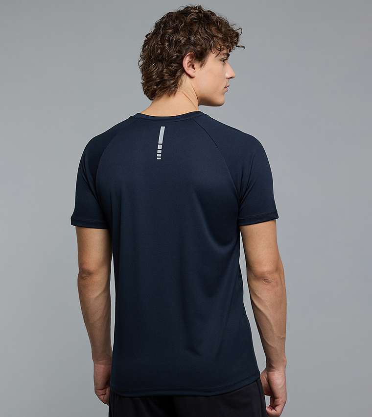 Logo Detail Active T-Shirt with Crew Neck and Short Sleeves