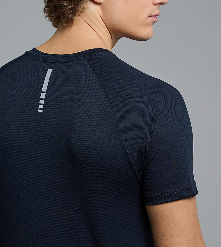 Logo Detail Active T-Shirt with Crew Neck and Short Sleeves