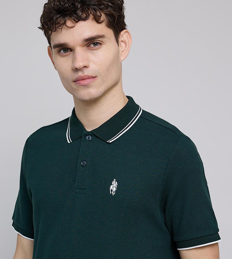 Logo Embroidered Polo T-Shirt with Short Sleeves