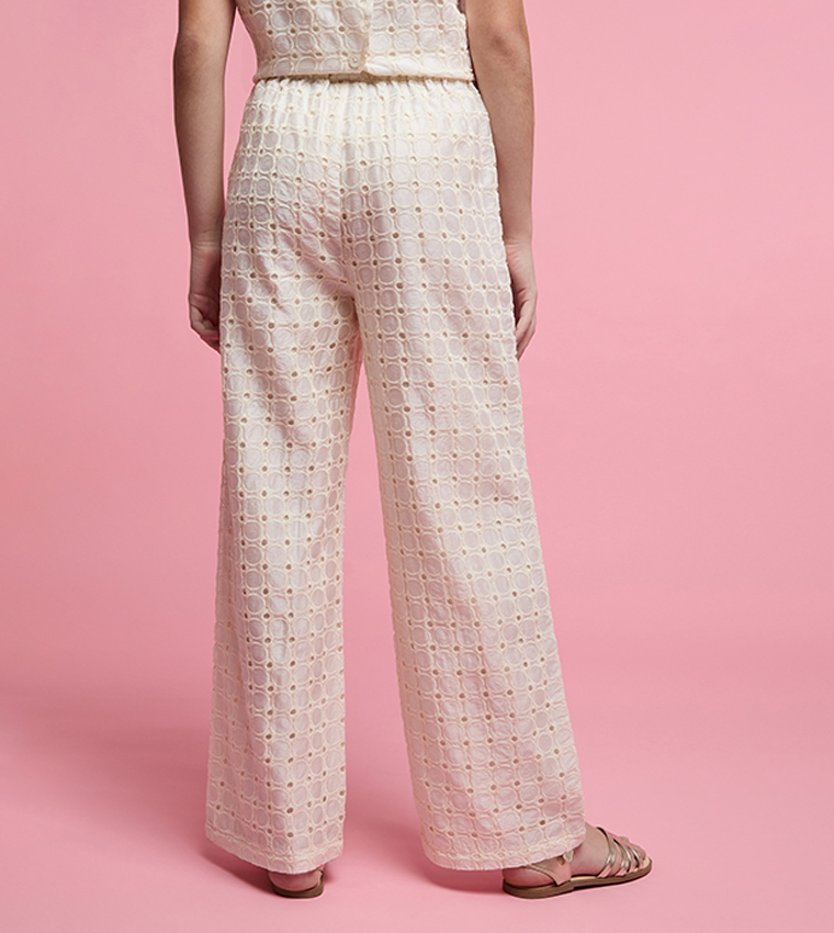 بنطلون بقصة مستقيمة وخصر مرن 