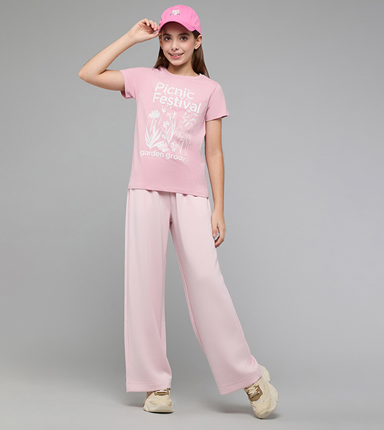 Printed T-Shirt with Crew Neck and Short Sleeves