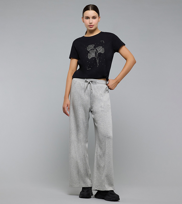 Solid Sweatpants with Drawstring Waist