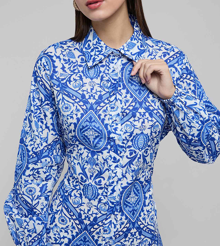 فستان قميص كم بيشوب 