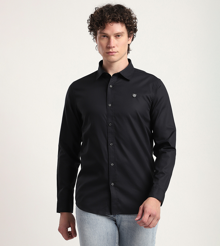 Textured Long Sleeves Casual Shirt