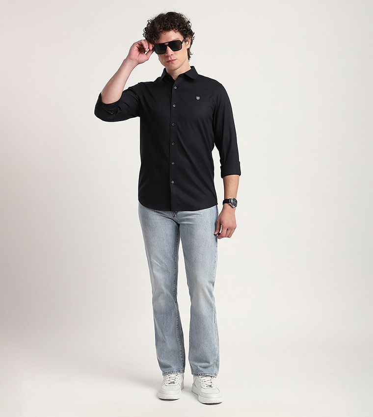 Textured Long Sleeves Casual Shirt