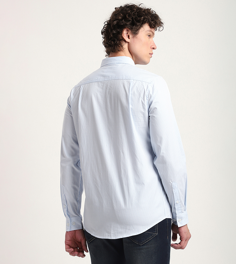 Logo Embroidered Long Sleeves Casual Shirt