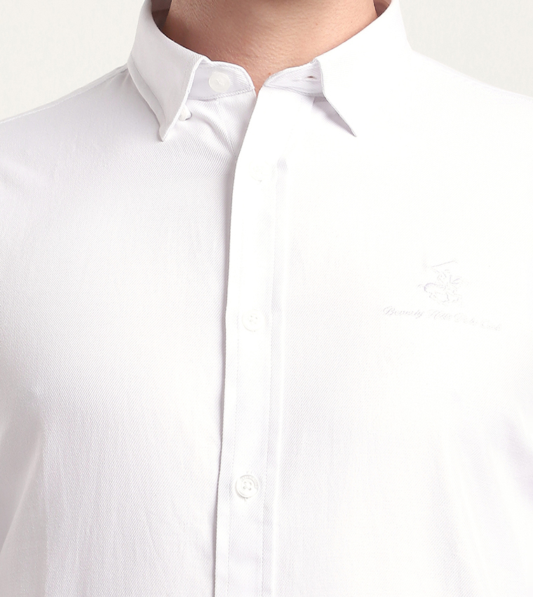 Logo Embroidered Long Sleeves Casual Shirt