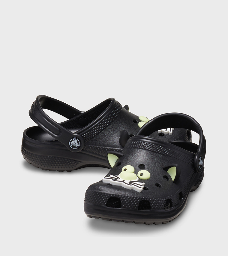 Toddlers' Classic Glow Black Cat Clog 