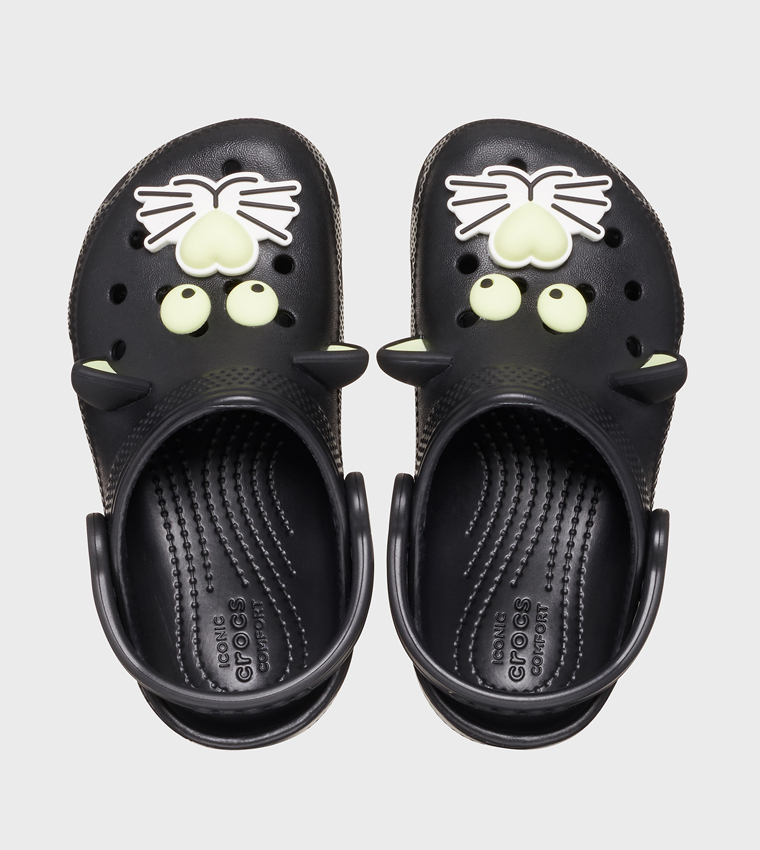 Toddlers' Classic Glow Black Cat Clog 