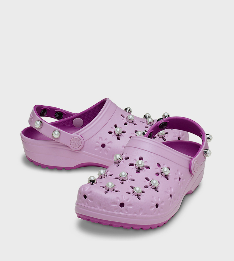 Floral Cutout Elevated Clog