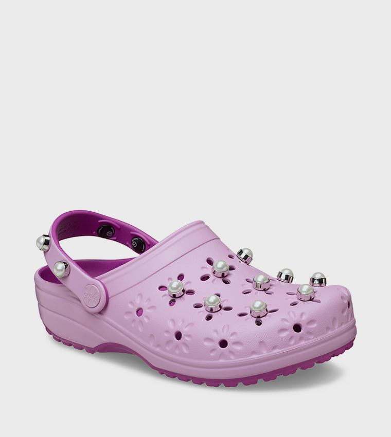 Floral Cutout Elevated Clog