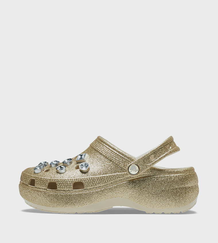 Classic Platform Glitter Embellished Clog