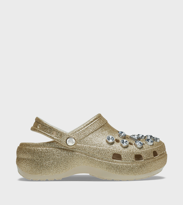 Classic Platform Glitter Embellished Clog