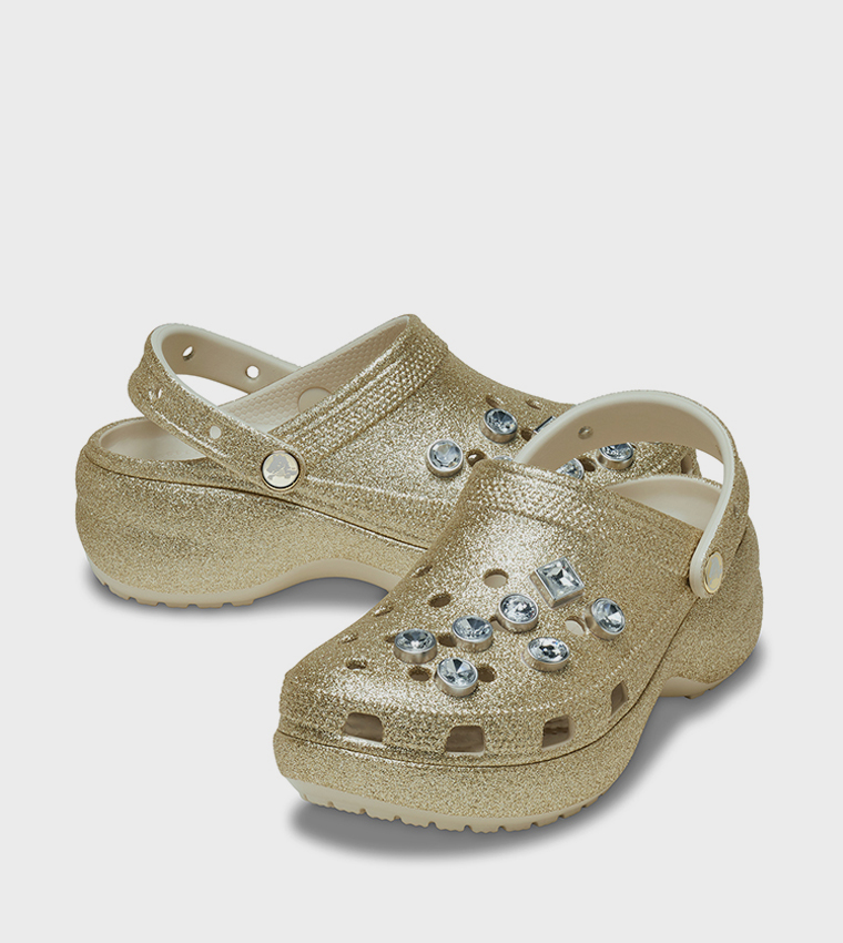 Classic Platform Glitter Embellished Clog