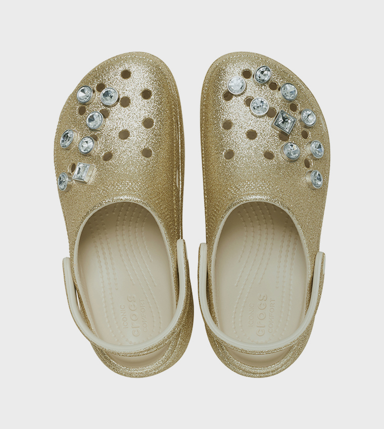 Classic Platform Glitter Embellished Clog
