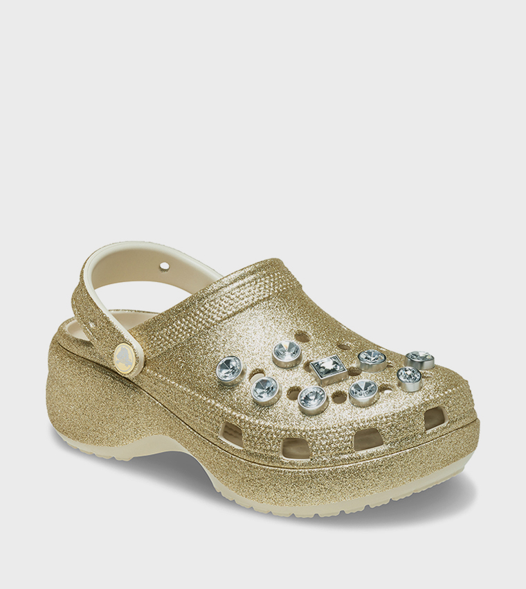 Classic Platform Glitter Embellished Clog