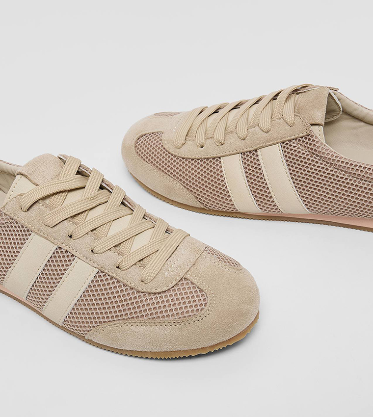 Textured Lace Up Sneakers