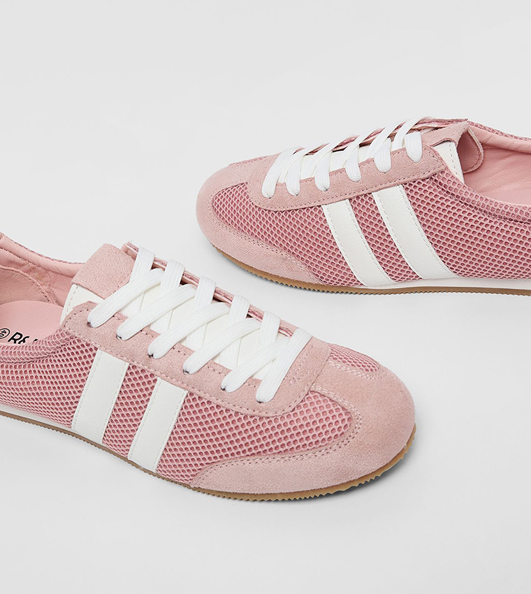 Textured Lace Up Sneakers