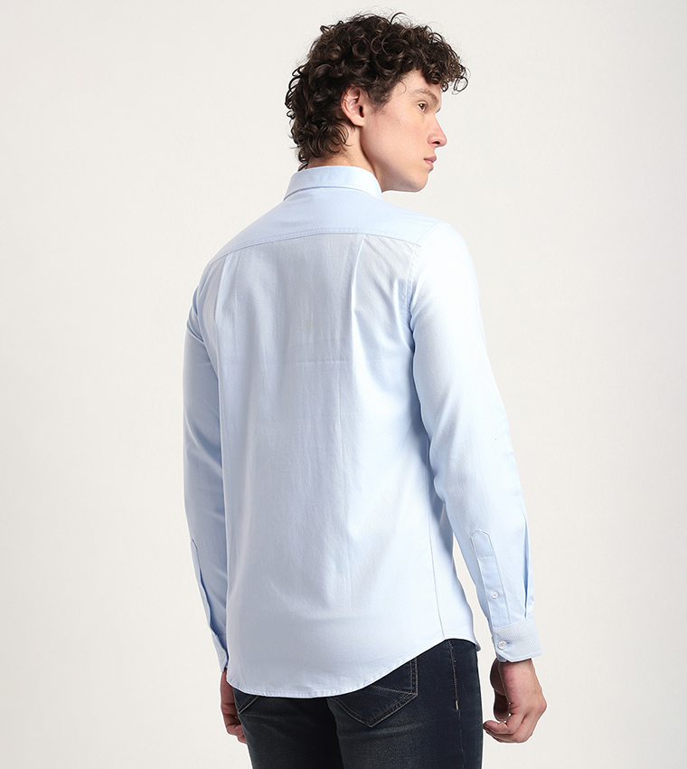 Logo Embroidered Long Sleeves Casual Shirt