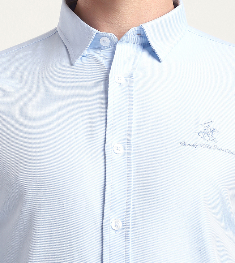 Logo Embroidered Long Sleeves Casual Shirt