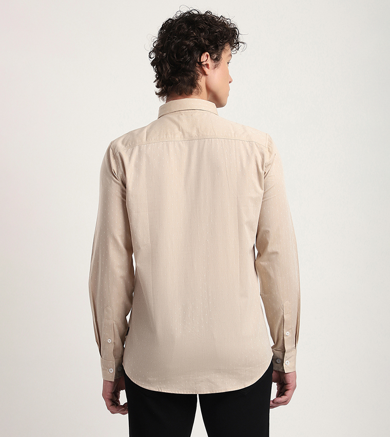 Logo Embroidered Long Sleeves Casual Shirt