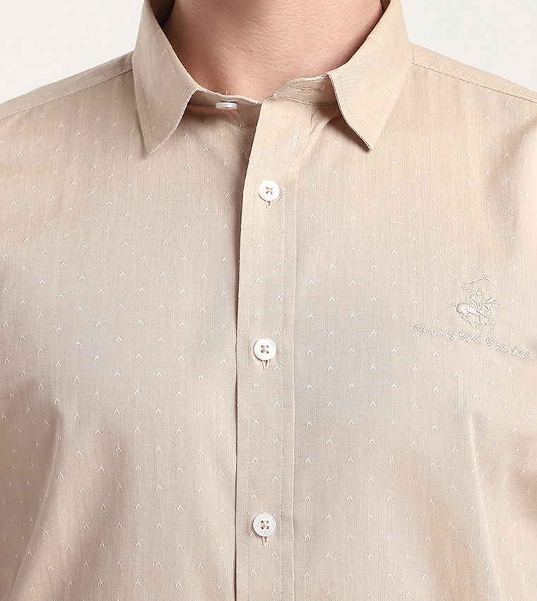 Logo Embroidered Long Sleeves Casual Shirt