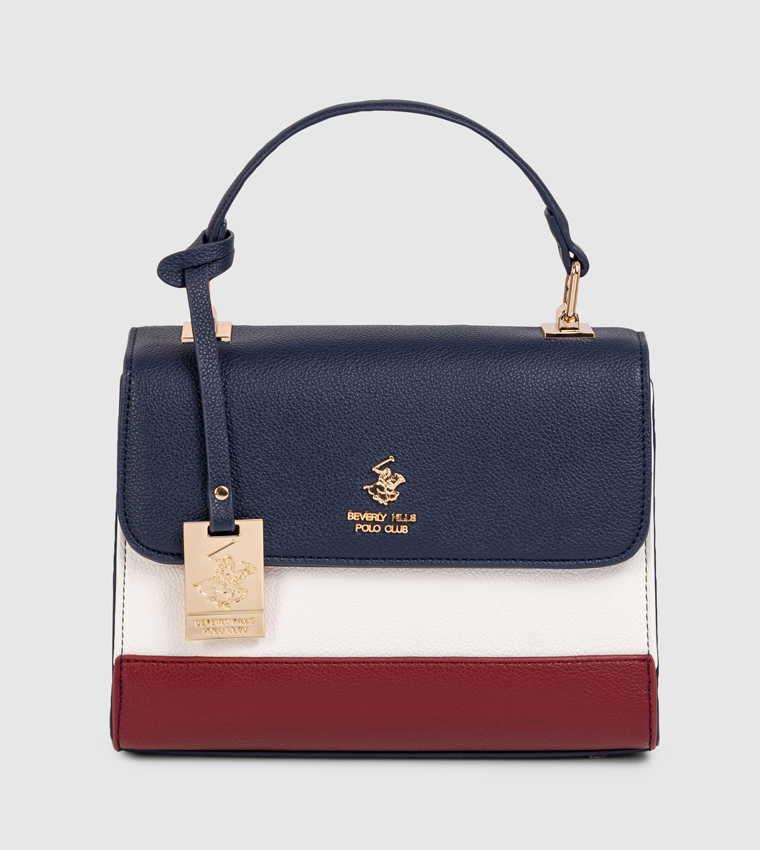 Color Block Top Handle Bag