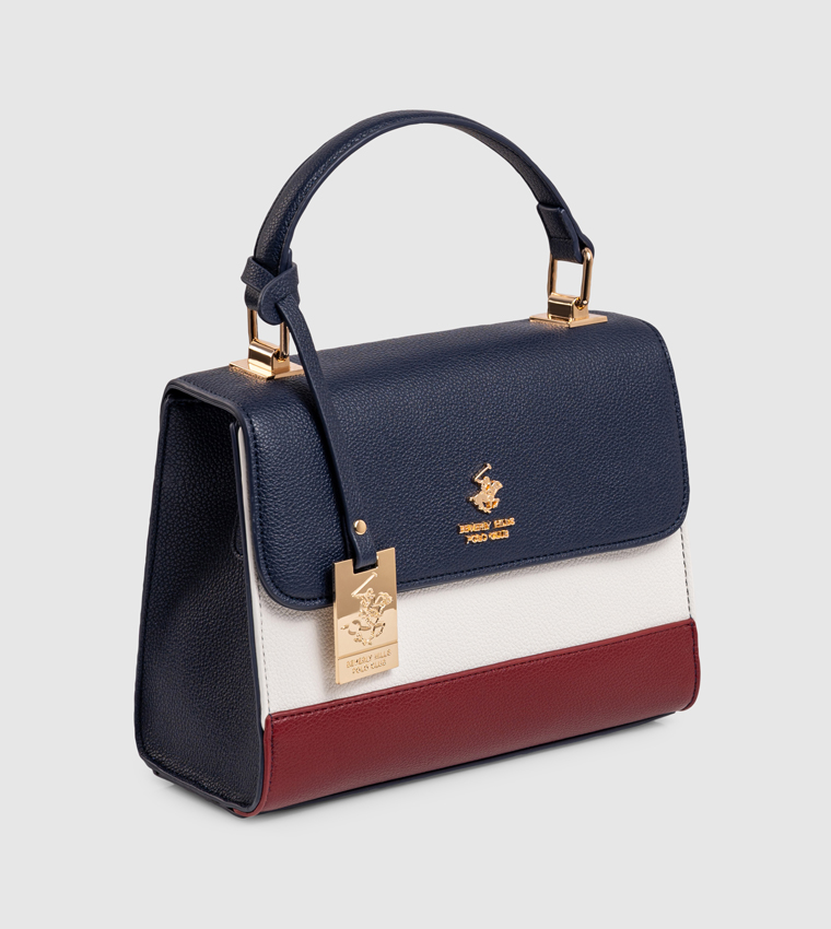 Color Block Top Handle Bag