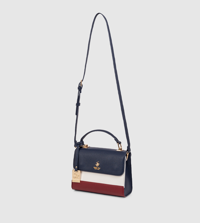 Color Block Top Handle Bag