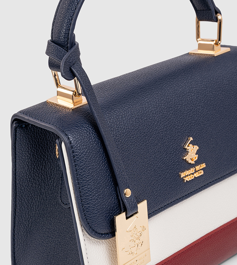 Color Block Top Handle Bag