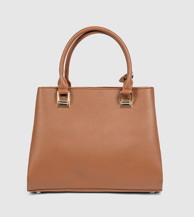 حقيبة ساتشل بألوان متباينة وقفل كبس