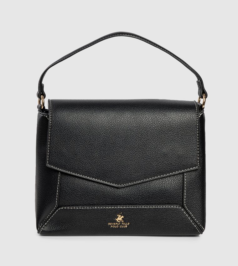 Logo Detail Flap Handheld Bag