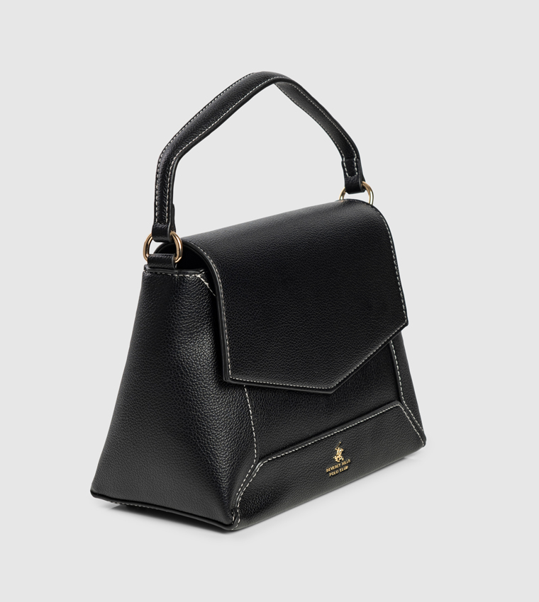 Logo Detail Flap Handheld Bag