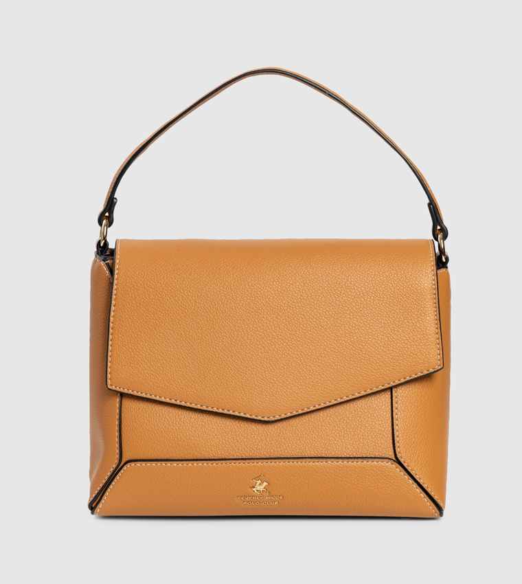 Logo Detail Flap Handheld Bag