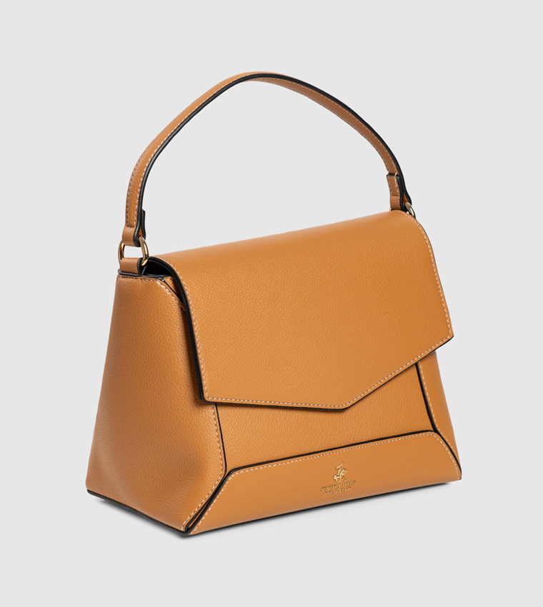 Logo Detail Flap Handheld Bag