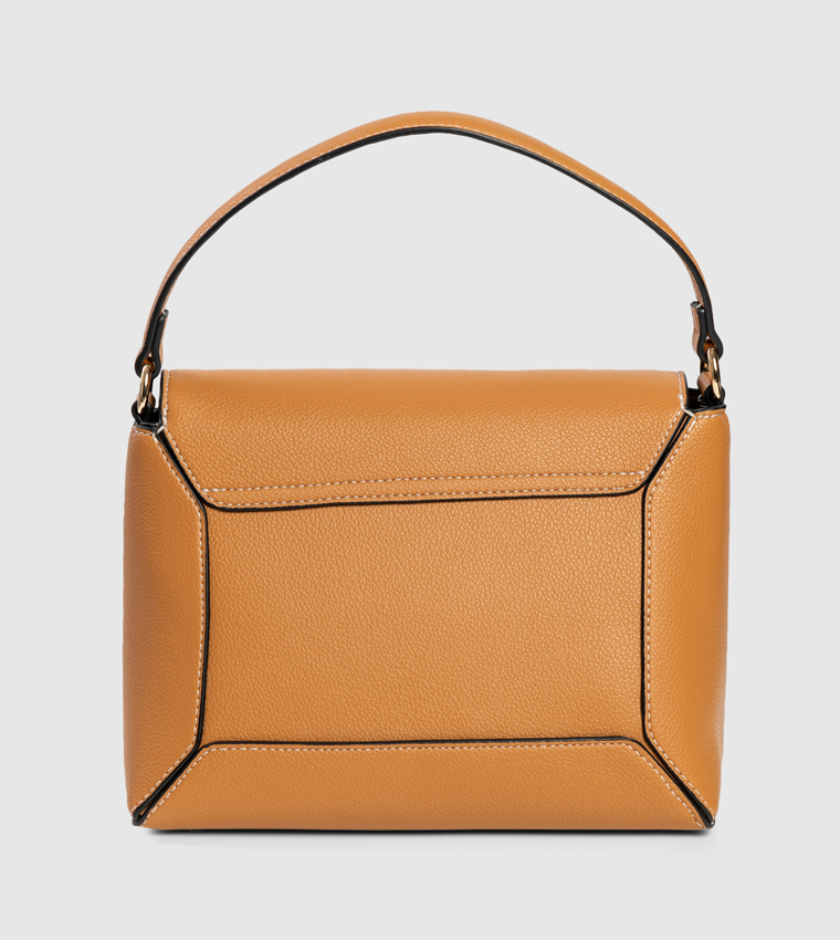 Logo Detail Flap Handheld Bag