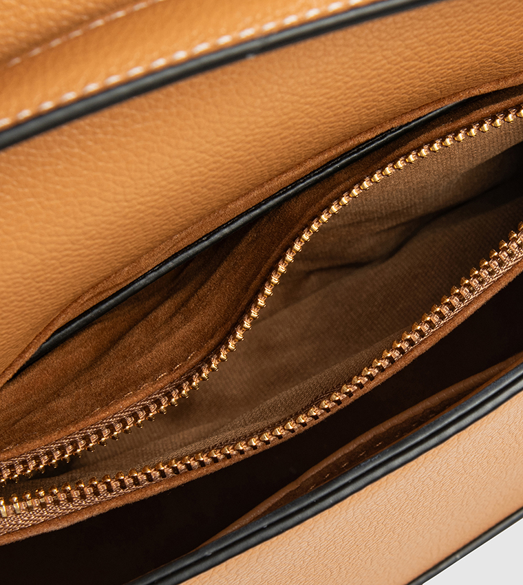 Logo Detail Flap Handheld Bag