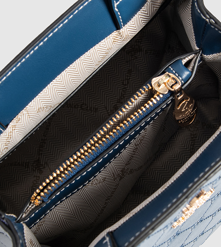 Logo Embossed Satchel Bag