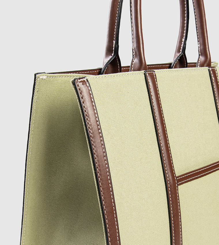 Contrast Trim Mini Tote Bag