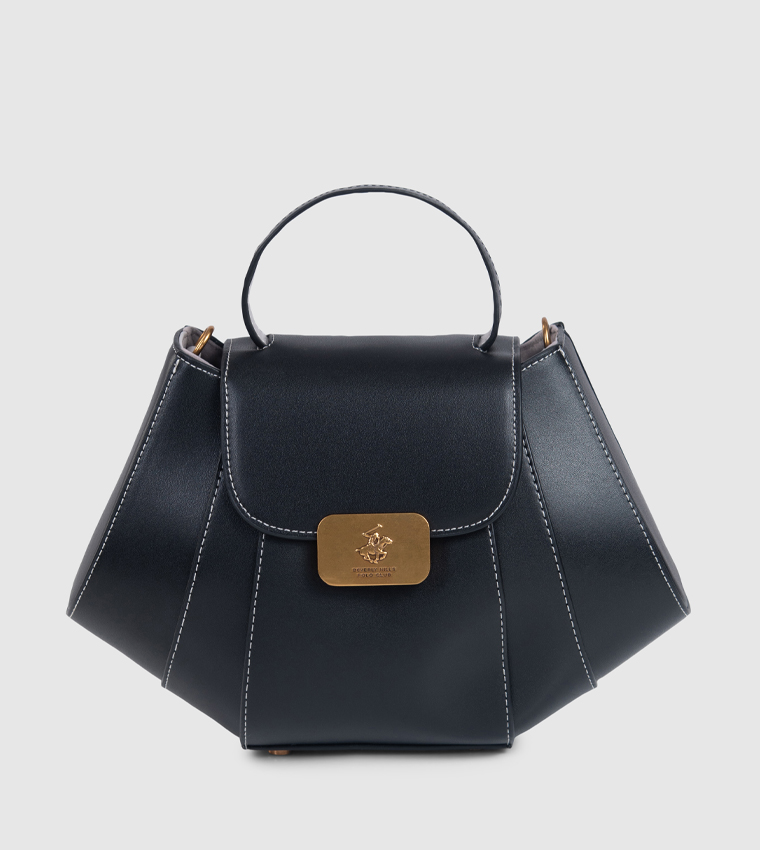 Contrast Stitch Detail Top Handle Bag