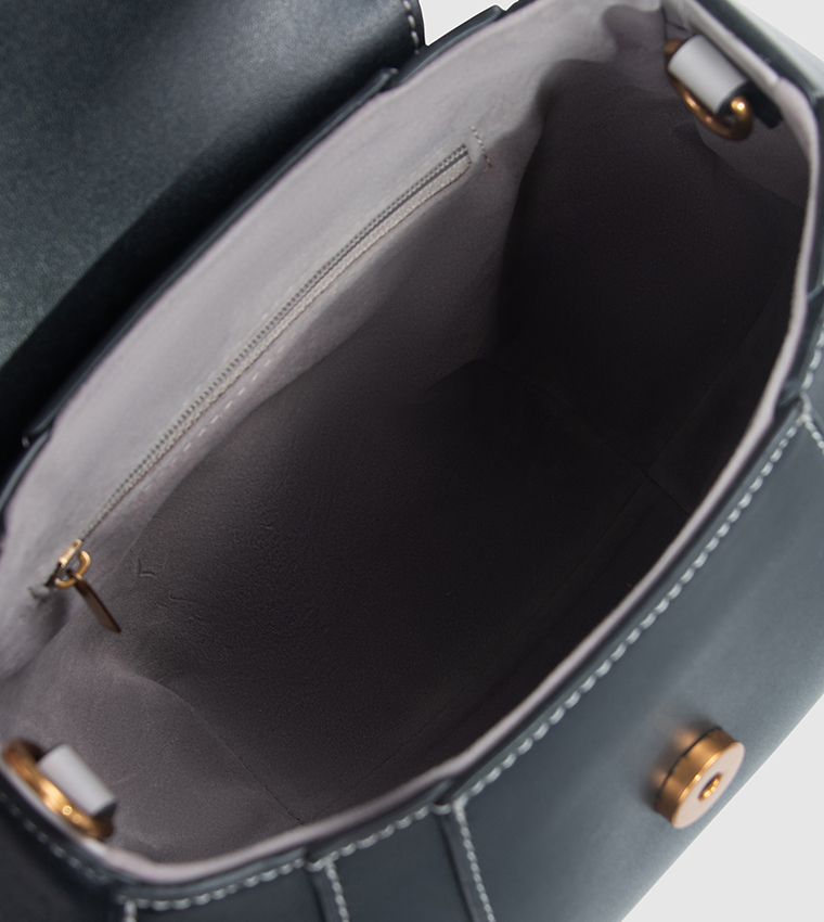 Contrast Stitch Detail Top Handle Bag