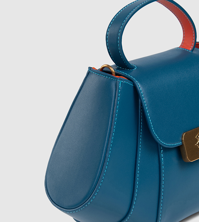 Contrast Stitch Detail Top Handle Bag