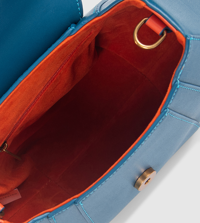 Contrast Stitch Detail Top Handle Bag